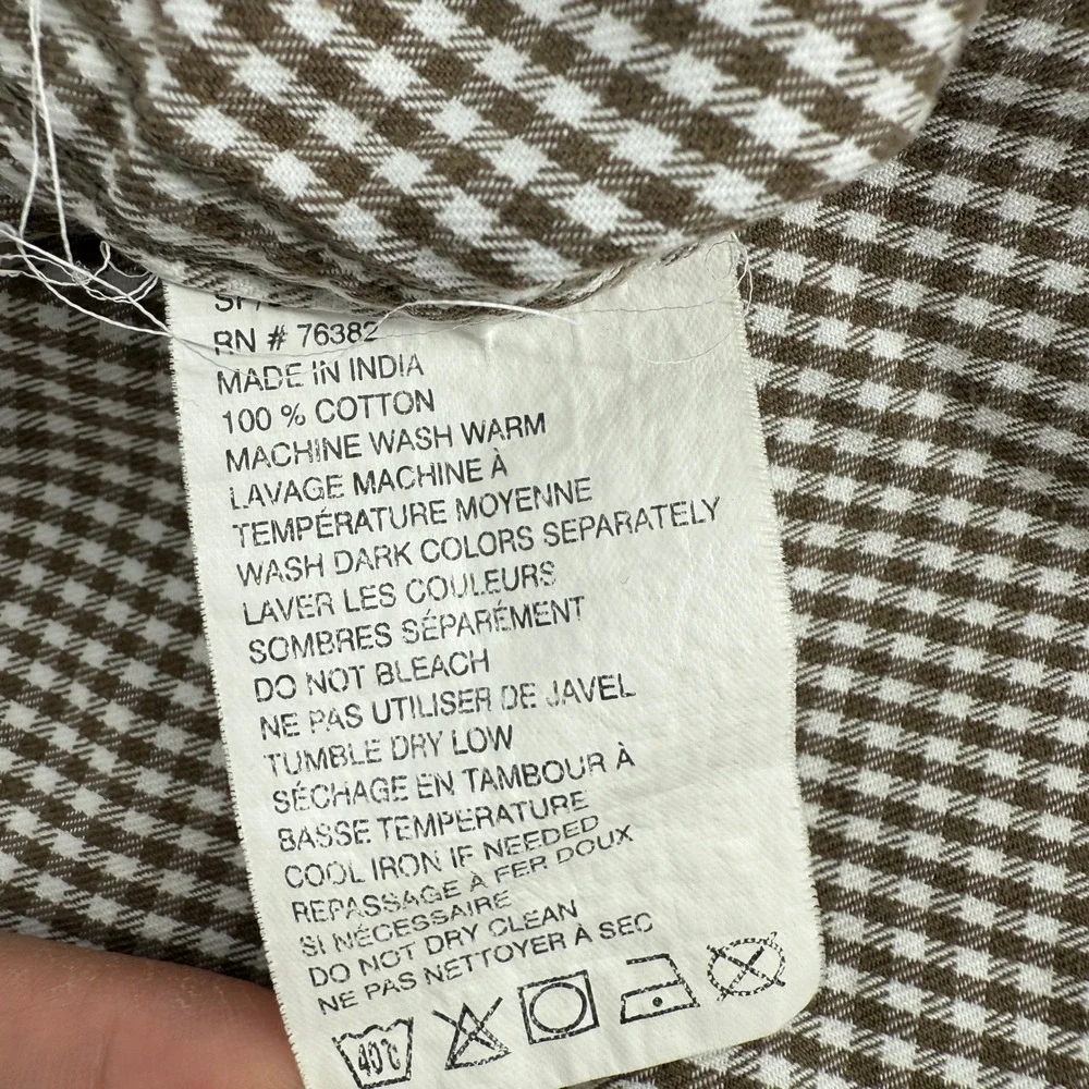 Vintage Y2K Timberland XL Brown Gingham Short Sleeve Button Down Shirt Mens